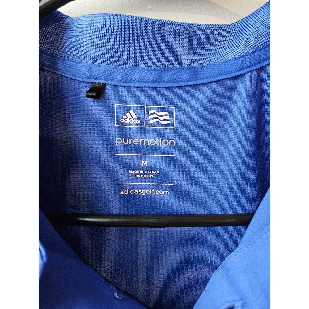 Adidas Golf Puremotion Polo Shirt Men's Medium Blue Short Sleeve Performance‎